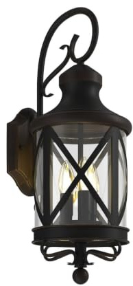 Lindby Wandlampe außen Laterne rostfarben, Aussenwandleuchte IP23 3x E14 max. 40W ohne Leuchtmittel Außenleuchte Hauswand Wandleuchte aussen