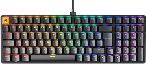 GLORIOUS GMMK 2 Full Size 96% Teclado Mecánico Hot Swap QWERTY UK (Negro) | Switches lineales preengrasados, retroiluminación dinámica, placa aluminio, componentes dobles duraderos, perfil ergonómico