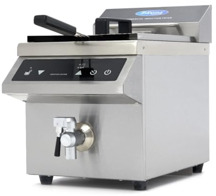 Maxima Friteuse - 8 L - 1 panier - induction - avec robinet de vidange