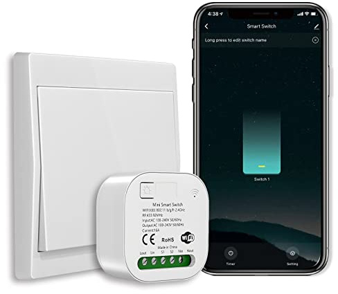 NASHONE WLAN Schalter Smart Life Aufputz für Alexa Wlan-Schalter Set mit Kabellosen Smart Home Lichtschalter für Elektrogeräte