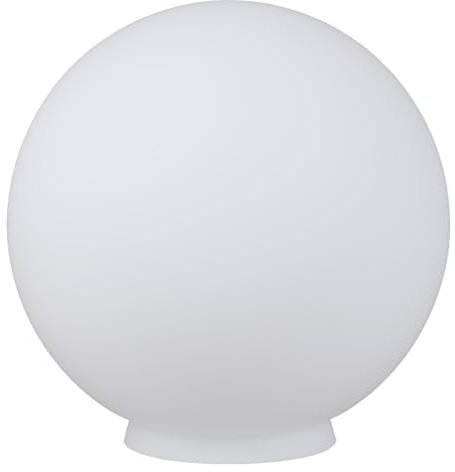 Kugelglas weiß matt Ø 300mm Lampenglas mit Kragenrand Ersatzglas Leuchtenglas rund Opalglas