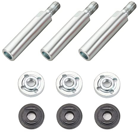 3Pcs Angle Grinder Extension M10 Connecting Rod, M10 Power Tool Extension Stainless Steel Rotary Extension Shaft Set Shank Angle Grinder Lengthen Connecting Rod Polishing Accessories