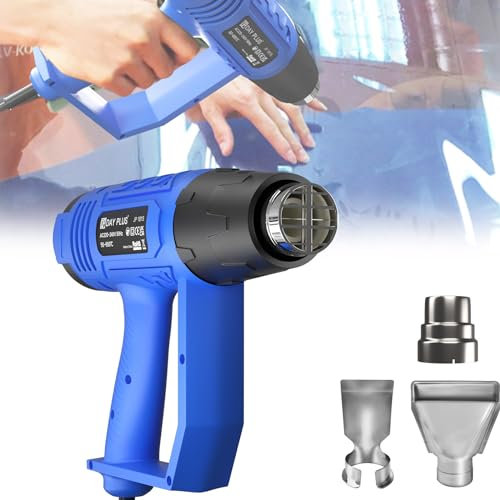 Corded Electric Hot Air Gun 2000W Hot Air Heat Gun Dual Temperature Paint Stripper DIY Tool & 3 Nozzle, Handheld Heat Gun for Paint Stripping,Crafts,Heat Shrink,Resin,Vinyl Wrap,Phone Repairs,Candles