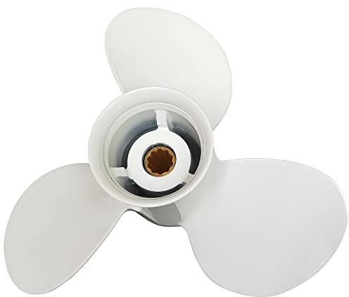 DLNIG 9 7/8 x 12-F Boot Moto Aluminium Propeller – für Yamaha Außenbordmotoren 20 PS 25 PS 30 PS, ersetzt 664-45954-01-00, 10 Spline Zahn, 9,875 x 12 – Aluminium-Außenbordpropeller | Für Yamaha Außenbordmotoren 20 PS, 25 PS, 30 PS, ersetzt 664-45954-01-00, 10 Spline-Zähne, 9,875 x 12
