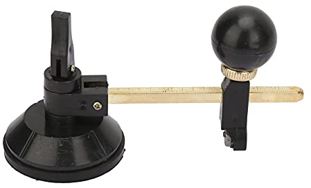 Hyuduo Glas-Kreisschneider mit 6 Rädern und Saugnapf, Präzisionswerkzeug für Glasschneiden, 20 cm Durchmesser, Verstellbarer Kompass für Handwerk