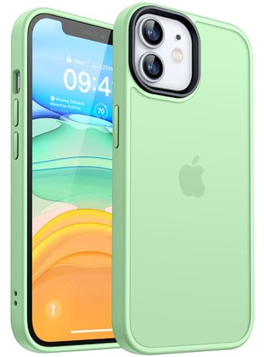 CANSHN Hülle Kompatibel mit iPhone 11 [Quadratischen Kanten] Minimalistische Transluzente Matte Schutzhülle, Military Grade Handyhülle, Matcha