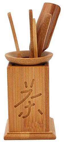 Jenngaoo Set da tè, Set da tè Cinese Gongfu Accessori per Set da tè in Legno Ago da tè Scoop da tè Clip da tè Secchio da tè Perdita di tè