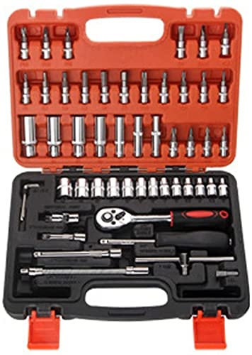 Kit de reparación de automóviles, Llave de trinquete, Juego de Llaves Torx, Herramientas de Taller mecánico, Conjunto de Herramientas de Mano automotrices Profesionales, 53 Uds.