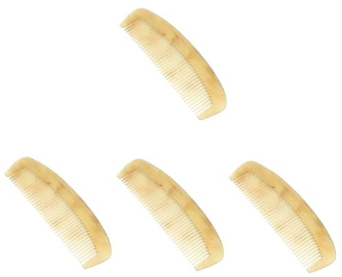 FRCOLOR 4stücke Natürlicher Hornkamm Antistatischer Tragbarer Haarkamm Durchblutung Und Verhinderung Von Haarausfall Für Frauen Glättung Von Haaren