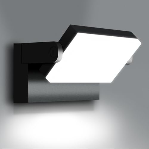 LEDMO 60W Applique da Parete Interno/Esterno 360° Regolabile per Terrazza Corridoio Giardini, Nero, 126 LEDs, 5000 Lumen, Bianco Freddo 6000K, IP65