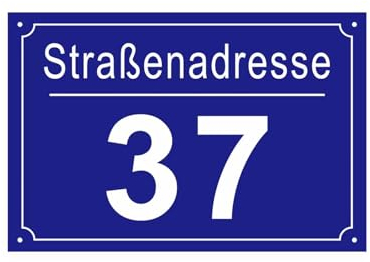 CQSXM Hausnummer mit Straßennamen und Nummer Hausnummernschild aus Aluminiumlegierung - Anpassbare Nummer und Straßenname Wetterfest (15x10 cm)