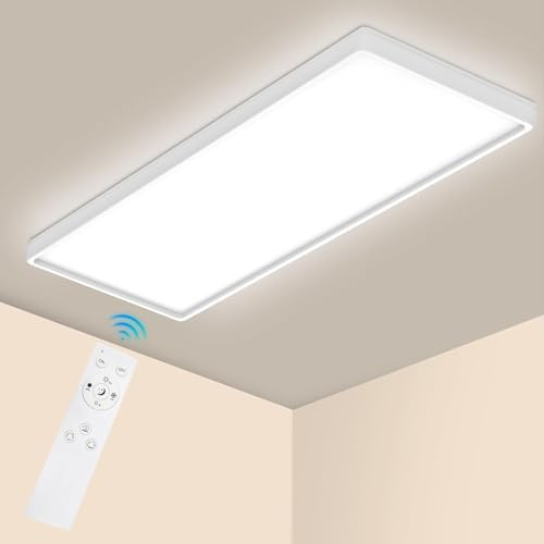 Epicflare Dimbar LED-taklampa 58 x 20 cm, 21 W RGB med trådlös fjärrkontroll - 24 W, 4 000 K, för vardagsrum, sovrum, lekrum