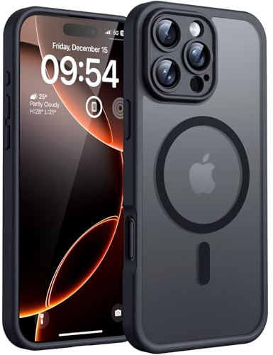 TOCOL für iPhone 16 Pro Max Hülle, Kompatibel mit MagSafe, Matt Schwarz
