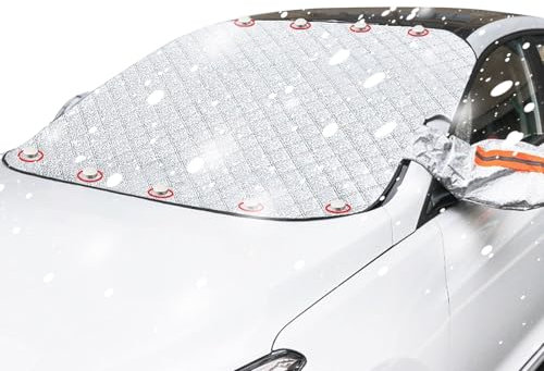 lafo Windscreen Cover Ultra Thick Car Windscreen Cover with 9 Magnetic Fixations Magnetic Windscreen Cover for Against Snow, Ice, Frost, Dust, UV Protection (150cm*111cm / 59in*43.7in)
