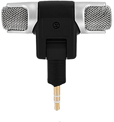 Annadue 3,5-mm-Stereo-Richtmikrofon, Tragbares Mikrofon, Kompatibel mit PC, Laptop, MD, DAT-Kamera, Tonaufnahme, Geräuschunterdrückung, Kleines Mikrofon, Plug-and-Play