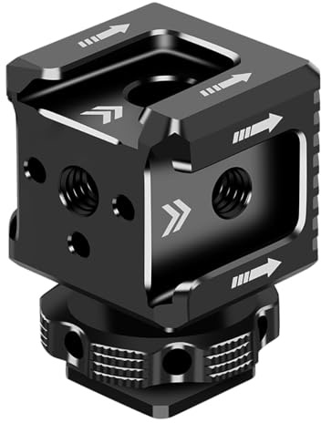 CS PRIORITY Dreifacher Blitzschuh-Adapter, Kaltschuh-Verlängerung, 1/4 ARRI-Standardloch für Monitor-Kamera-Käfig-Rig (1 Stück)