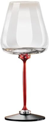 Yiokii Verre à vin rouge avec cristaux, verre à vin rouge ou blanc, usage quotidien, anniversaire, mariage, anniversaire, Noël