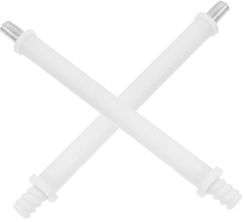 Ricambi per Scopino Wc, 2 Pezzi, Asta in Plastica Bianca | Connettore Asta Ricambio Spazzolone Wc, Testa Ricambio Scopino Wc, Uso Bagno Domestico