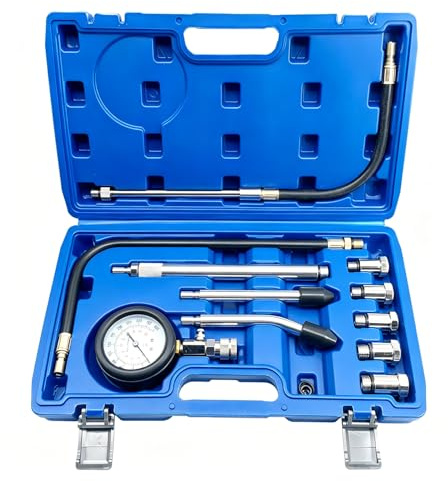THIKPO Zylinderdruckprüifer für Autos, Benzinmotoren Zylinder Kompressionsmessgerät, Probador de Compresión de Motor de Gasolina,Motor-Druckmessgerät für Benzin-PKw, SUVs und andere Modelle.
