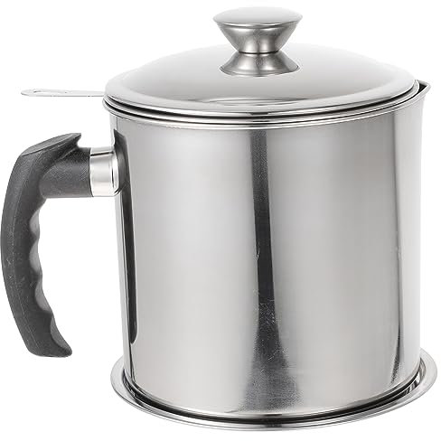 Cabilock Filtro De Aceite Recipiente Para Colador De Aceite Para Cocina Fabricado Acero Inoxidable Tapa Para Almacenamiento Seguro