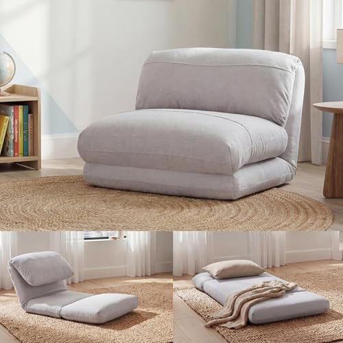Mendler Schlafsessel HWC-E68 Stoff/Textil - beige | Schlafsofa, Funktionssessel, Klappsessel, Relaxsessel