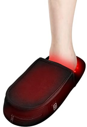 VEVOR Red Light Therapy for Foot, 660nm & 850nm Red Light Therapy Slipper with 120 LEDs & 10 Hz/40 Hz Pulse Mode, Double-Sided LED Light Therapy Shoe for Foot Toe Instep Sole Pain Relief, Muscle Relax