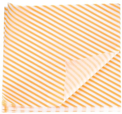 Sourcing Map 100pcs Square Stripes Wax Paper Sheets, 12 x 12, Oil-Absorbing Dry Food Wrapping Paper for Sandwich, Baking, Picnic, Hamburger Wrap, Kitchen