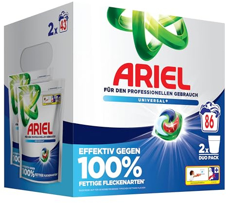 Ariel Professional All-in-1-Pods Waschkapseln Universal+, bekämpft alle Arten von Fettflecken, für den professionellen Gebrauch