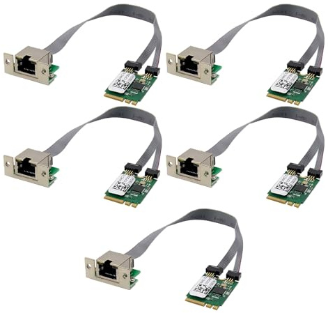 Hlxnyami 5X Carte Réseau Ethernet M.2 A + E Key 2.5G Carte Réseau de Contrôle Industriel RTL8125B Adaptateur Réseau PCI Express