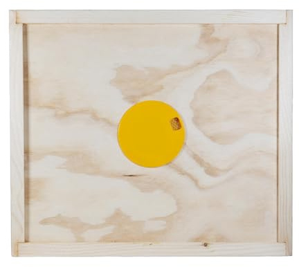APICOLTURA.COM Runder Bienenflucht mit 2 Ausgängen auf Holzplatte 43x50 cm - Für 10-Waben-Beute - Hilfsmittel zur Honigernte mit Rückkehr der Bienen in den Brutraum