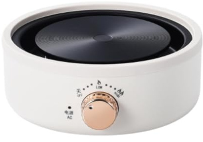 Milageto Estufa eléctrica de encimera Mini Placa Caliente EU Adaptador Compacto Callador de té Caliente Calentador de café para la Sala de té de, Blanco