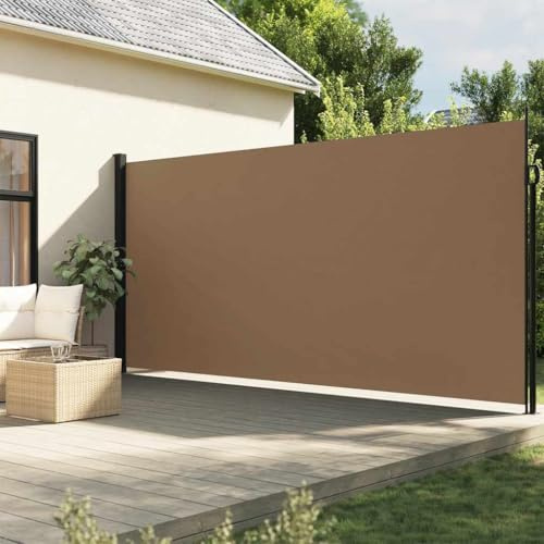 Sombrillas y parasoles para jardín y césped, toldo lateral retráctil, color gris pardo, 200 x 500 cm