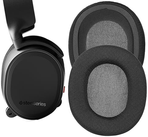 Arctis7/7+/7p utbytbara öronkuddar för SteelSeries Arctis7/5/3/Arctis 7/7+/7P/7P+/7X/7X+/9/9X/Pro/Prime headset – Premium mesh-tyg & minnesskum, trogen originalpassform (andningsbara, svarta)