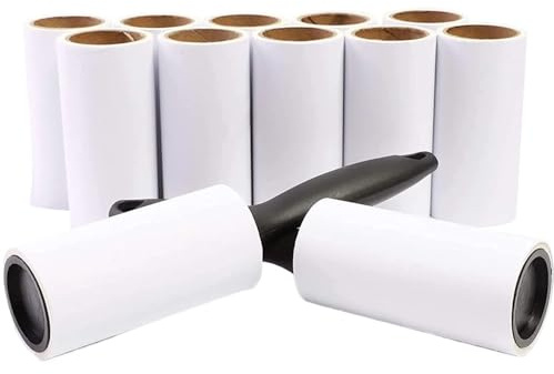 ZNJAMN Rullo Levapelucchi Ricariche for Rullo levapelucchi for peli di Animali, for Rimuovere i Vestiti dal Divano, 10 Rotoli con 2 Manici per Tutti I Tessuti