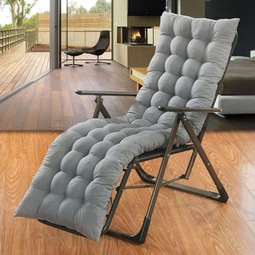 Tumbona acolchada extragruesa, asiento balancín suave y cómodo para jardín, patio, balcón, color gris, 160 x 40 cm, piel ideal para relajarse al aire libre