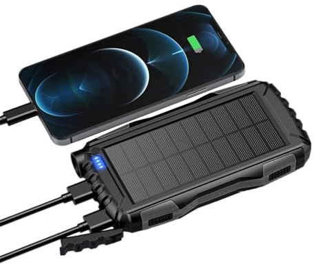 fengminmaoyi Banca solare | Compatto Power Bank Ricarica Solare | Ricarica rapida Leggero 42800Mah da campeggio per Telecamera di Sicurezza Telefono Dispositivi Esterni Computer