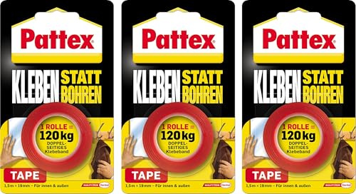 Pattex Kleben statt Bohren/Kombi-Spar-Set (3 x Klebeband)