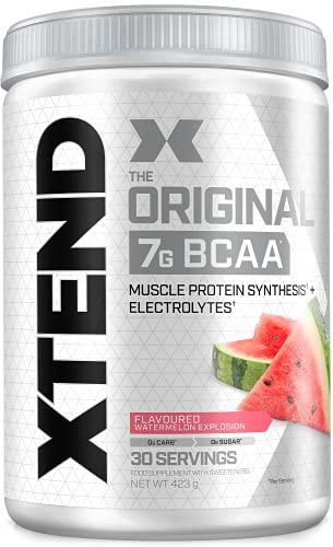 XTEND Original - BCAA-Pulver - Wassermelonenexplosion | Ergänzungsmittel mit verzweigtkettigen Aminosäuren | 7 g BCAA + Muskelproteinsynthese Elektrolyte für Regeneration & Hydration | 30 Portionen