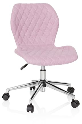 hjh OFFICE 670953 Barn- och ungdomsstol Joy II, Bekväm stoppning med slitstark tygklädsel, Justerbar sits, Vackert och stabilt förkromat fotkryss