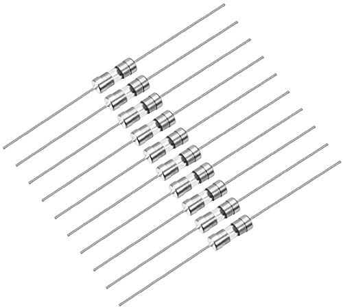 sourcing map 20 Stück Langsame Sicherung Zeitverzögerung 3,6 mm x 10 mm T5A | Axiale Glas Sicherungen, 250 V