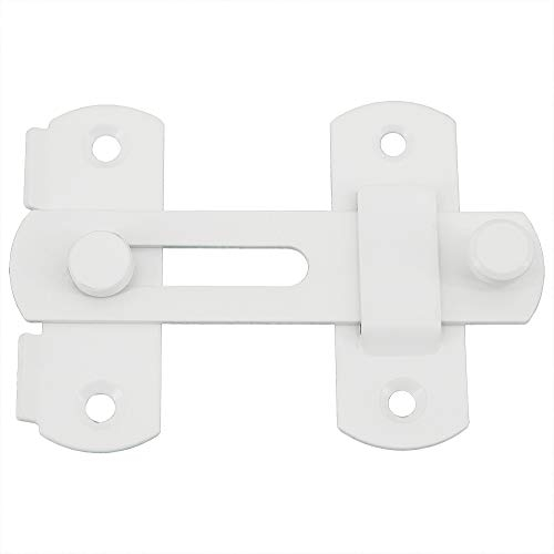 SAYAYO Pestillo Puerta Corredera Cerrojo Puerta Interior Acero Inoxidable Blanco Cerrojos y Pestillos para Puertas, Habitaciones, Jardines, Armarios, EMS9001W