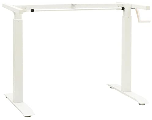 vidaXL Schreibtisch Gestell Manuell Höhenverstellbar Handkurbel Tischgestell Arbeitstisch Schreibtischgestell Schreibtischrahmen Weiß
