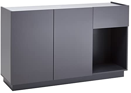 trendteam smart living - Luca - Sideboard - Grau Matt lackiert - Kommode mit abgesenkten Oberboden - griffloser Schrank - (BxHxT) 138 x 83 x 40 cm - Made in Italy - Sockel