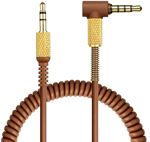 Yizhet Ersatz-Audiokabel für Marshall Major & Monitor, Braun | Kompatibel mit Marshall Major & Monitor, Mit Fernbedienung & Mikrofon, 3,5mm Stecker