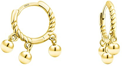 SOFIA MILANI - Damen Ohrringe 925 Silber - vergoldet/golden - Gedrehte Kugel Creole - E1369