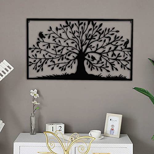 Lebensbaum-Kunst-Wanddekoration aus Metall, geometrische Lebensbaum-Silhouette, einfache und großzügige Lebensbaum-Skulptur, leicht aufzuhängen, Anti-Rost-Baum des Lebens, Puzzle-Wanddekoration