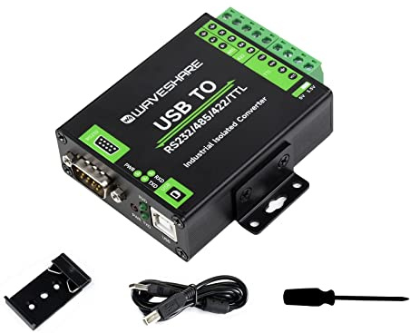 Waveshare USB to RS232/485/422/TTL Interface Converter Industrial Grade Isolated USB Converter with Original FT232RNL Chip,300bps ~ 3Mbps Baud Rate,Stable Transmission,Multiple Devices Applicable