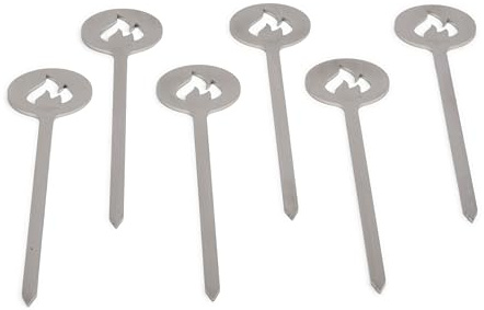Grillrost.com Das Original Burgerspieß 6er Set - extra lang aus geschliffenem Edelstahl mit stylischem Flammenlogo - Made in Germany