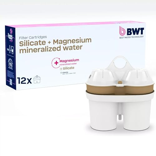 BWT Cartuccia filtrante per acqua mineralizzata al silicio + magnesio 12 pezzi | Con silicio e magnesio | Per tutti i filtri per acqua BWT Acqua potabile | Per alimenti e bevande | Filtra il clor