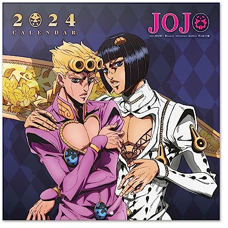 Grupo Erik - Calendrier Mural 2024 Jojo's Bizarre Adventure | Calendrier Mensuel 30 x 60 cm, Certifié FSC, en Français